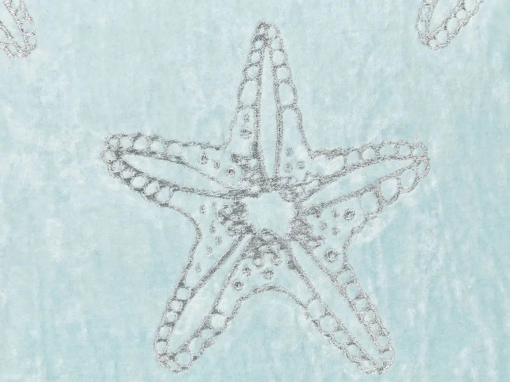 Velours Cushion Starfish Motif 45 x 45 cm Blue CERAMIUM