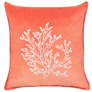 Velvet Cushion Pêche Motif 45 x 45 cm Red NORI