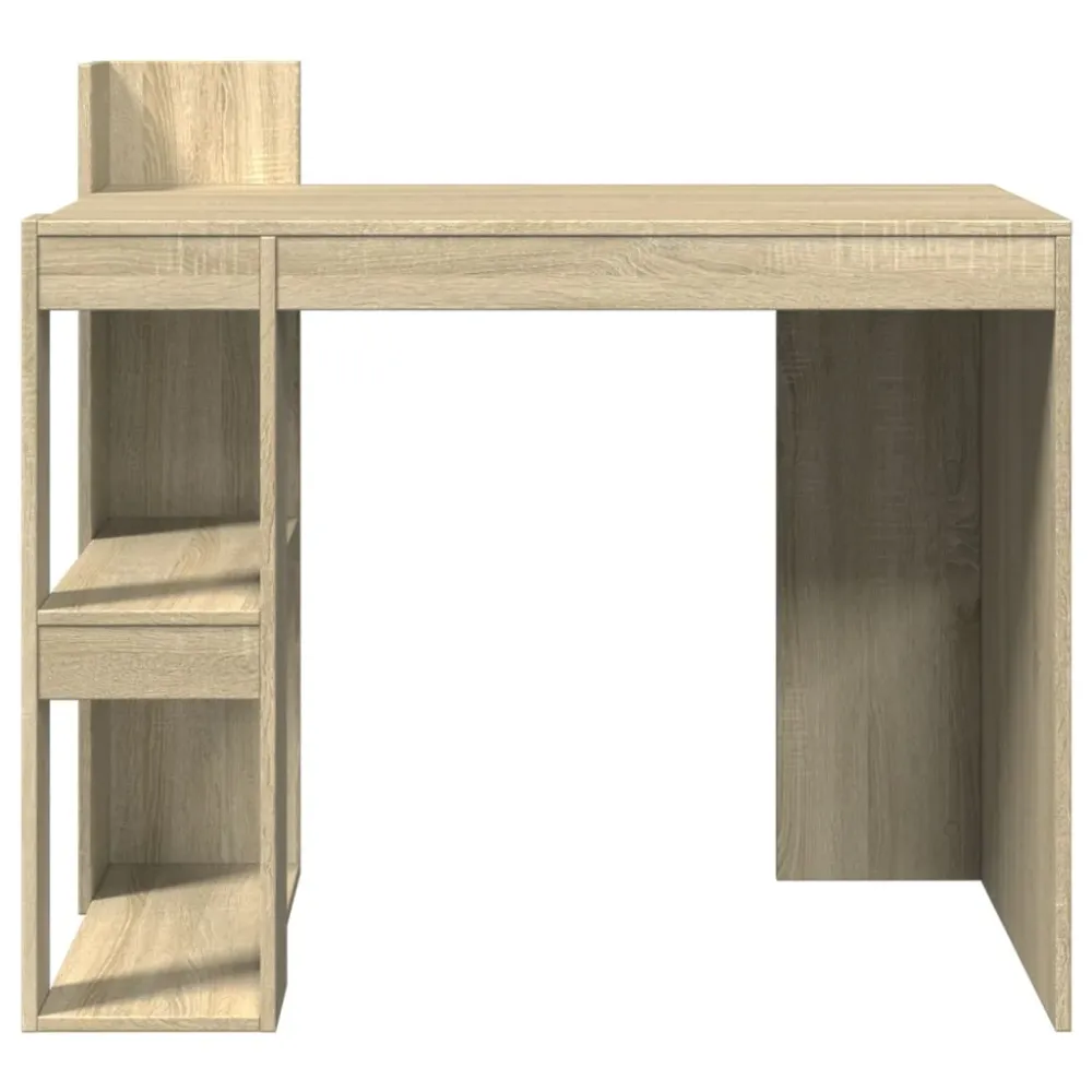 Bureau table poste de travail meuble d'ordinateur informatique étude chêne sonoma 103,5 x 56,5 x 94 cm bois d'ingénierie b...
