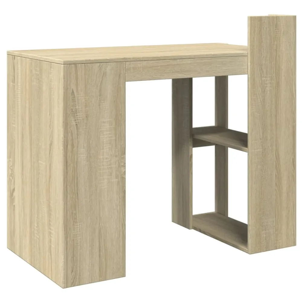 Bureau table poste de travail meuble d'ordinateur informatique étude chêne sonoma 103,5 x 56,5 x 94 cm bois d'ingénierie b...