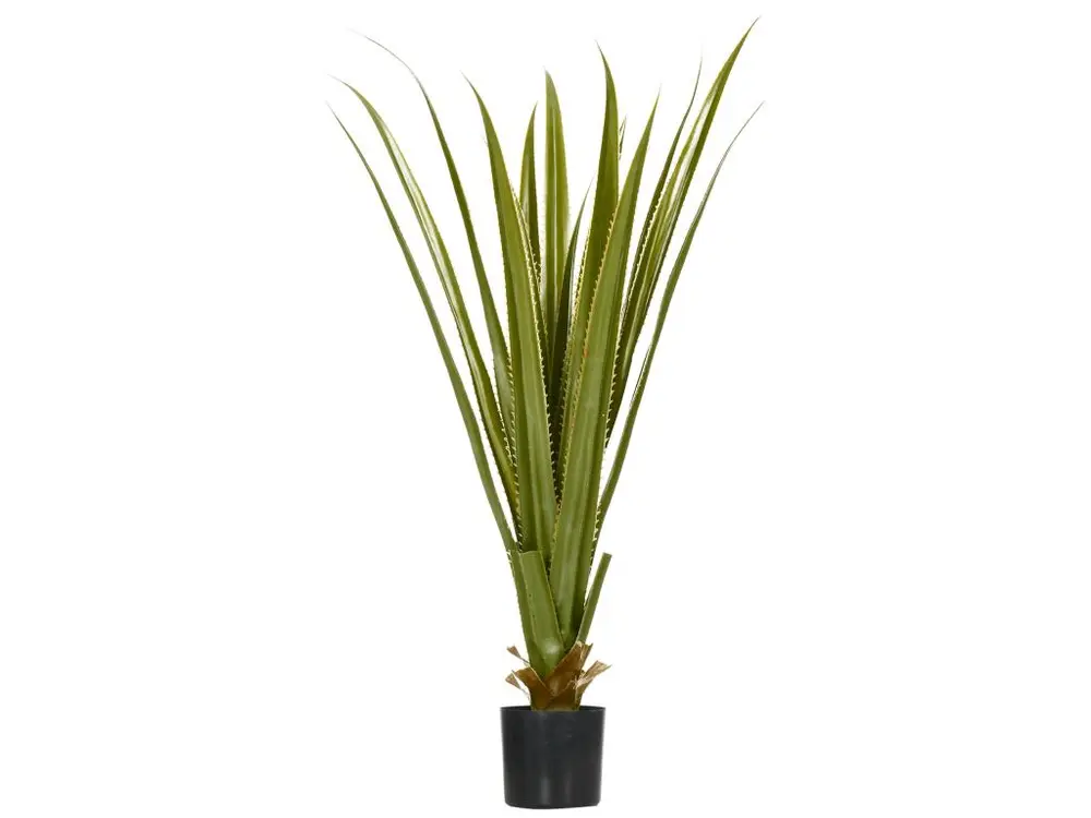 Plante artificielle agave H.90 cm 16 feuilles tronc élancé réalisme pot inclus