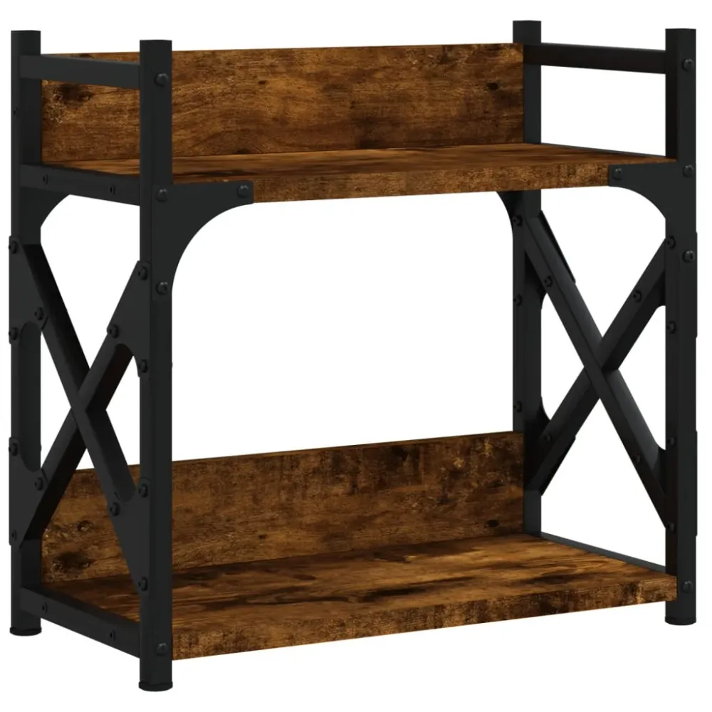 Support d'imprimante table meuble bureau à 2 niveaux 40 x 20 x 40 cm marron 02_0044784
