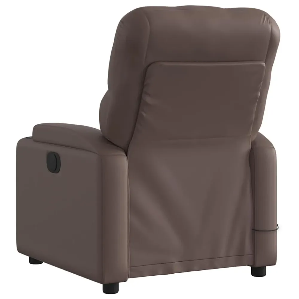 Fauteuil de relaxation TV fonction massage inclinable électrique 6 points de massage en VINYLE brun DEC027203