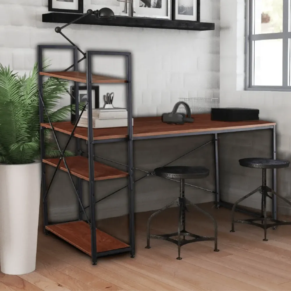 ATELIER DU NORD - Bureau d'ordinateur avec étagère pour Télétravail
