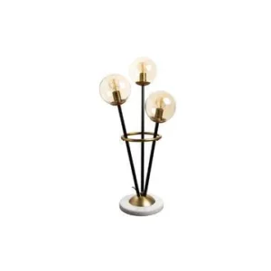 Chariot mobile Lampe à poser en métal noir et or Artifice Chehoma - 70cm