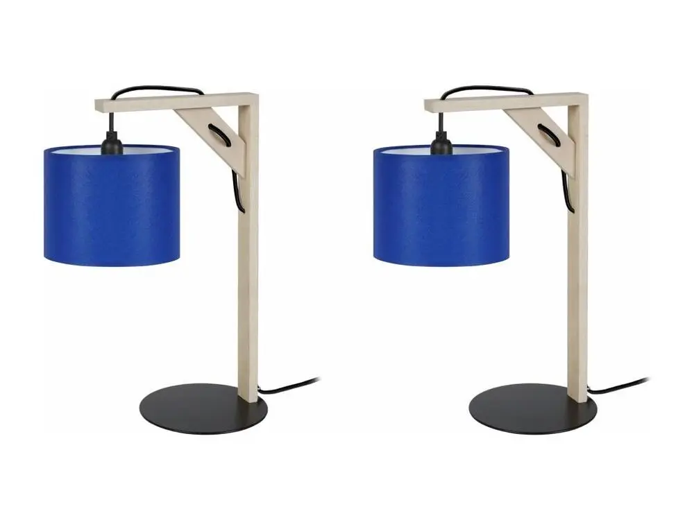 Chariot pour imprimante Pair de Lampes de chevet carré bois naturel,bleu 40 cm.