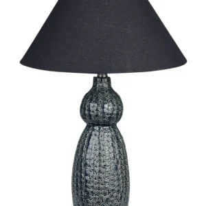 Chariot de service Lampe à poser en céramique bleu et noir 60 cm MATINA