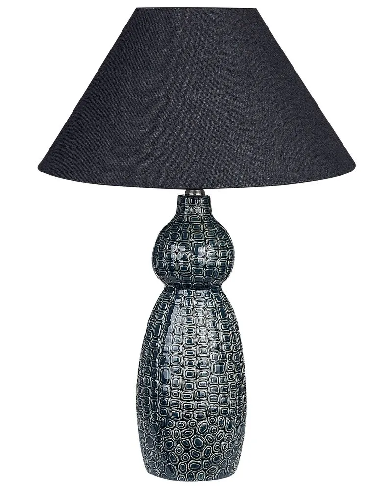 Chariot de service Lampe à poser en céramique bleu et noir 60 cm MATINA