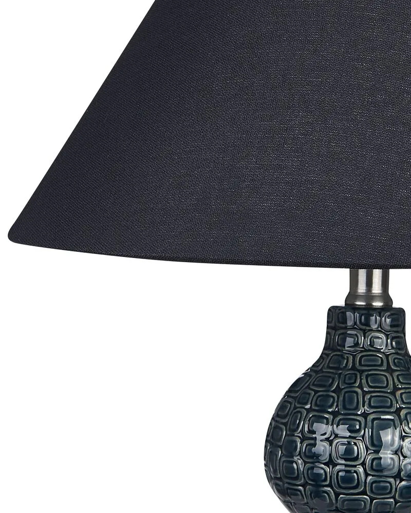 Chariot de service Lampe à poser en céramique bleu et noir 60 cm MATINA