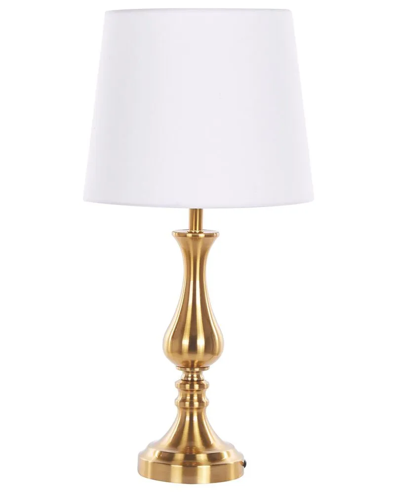 Lampe à poser dorée et blanche 63 cm HODMO avec tablette inclinable