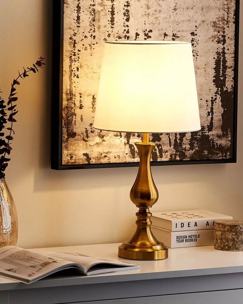 Lampe à poser dorée et blanche 63 cm HODMO avec tablette inclinable