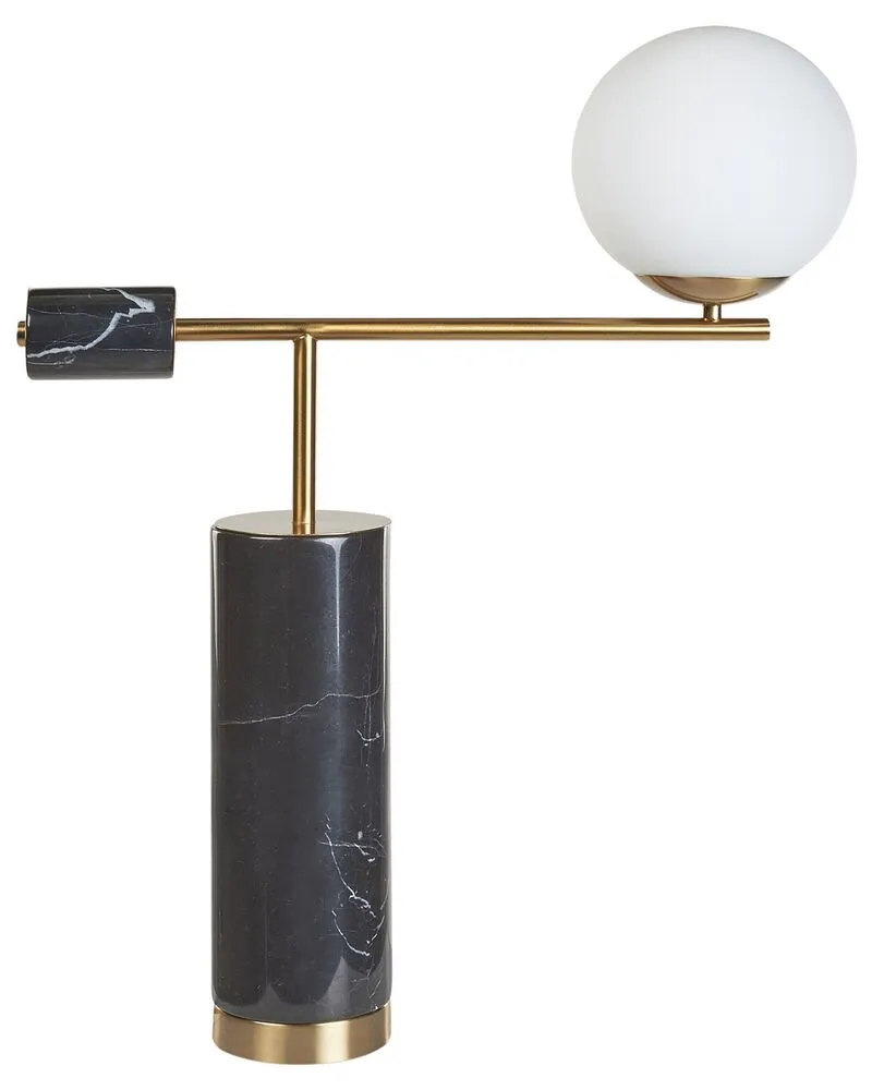 Lampe à poser en marbre noir et doré HONDO Charge max 50 kg