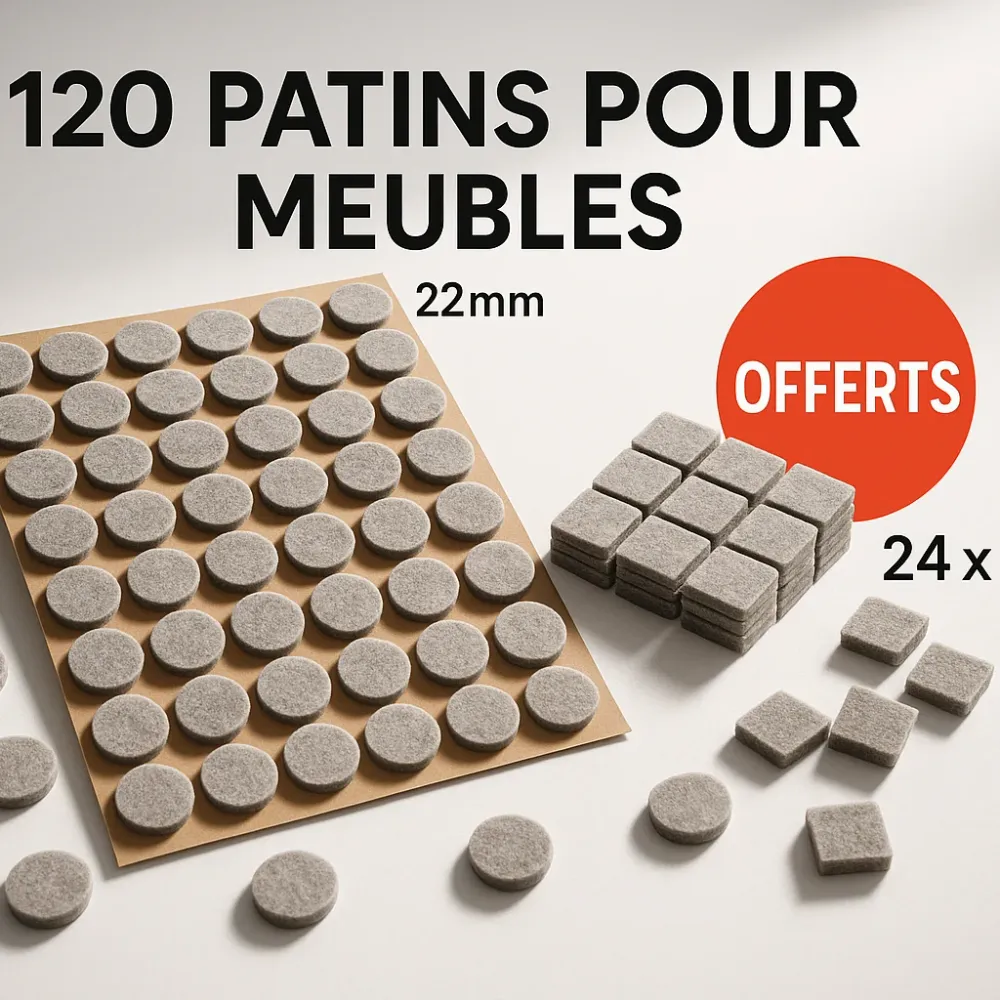 Lot 120 Patins Ronds 22mm + 24 Patins Carrés 24mm OFFERTS