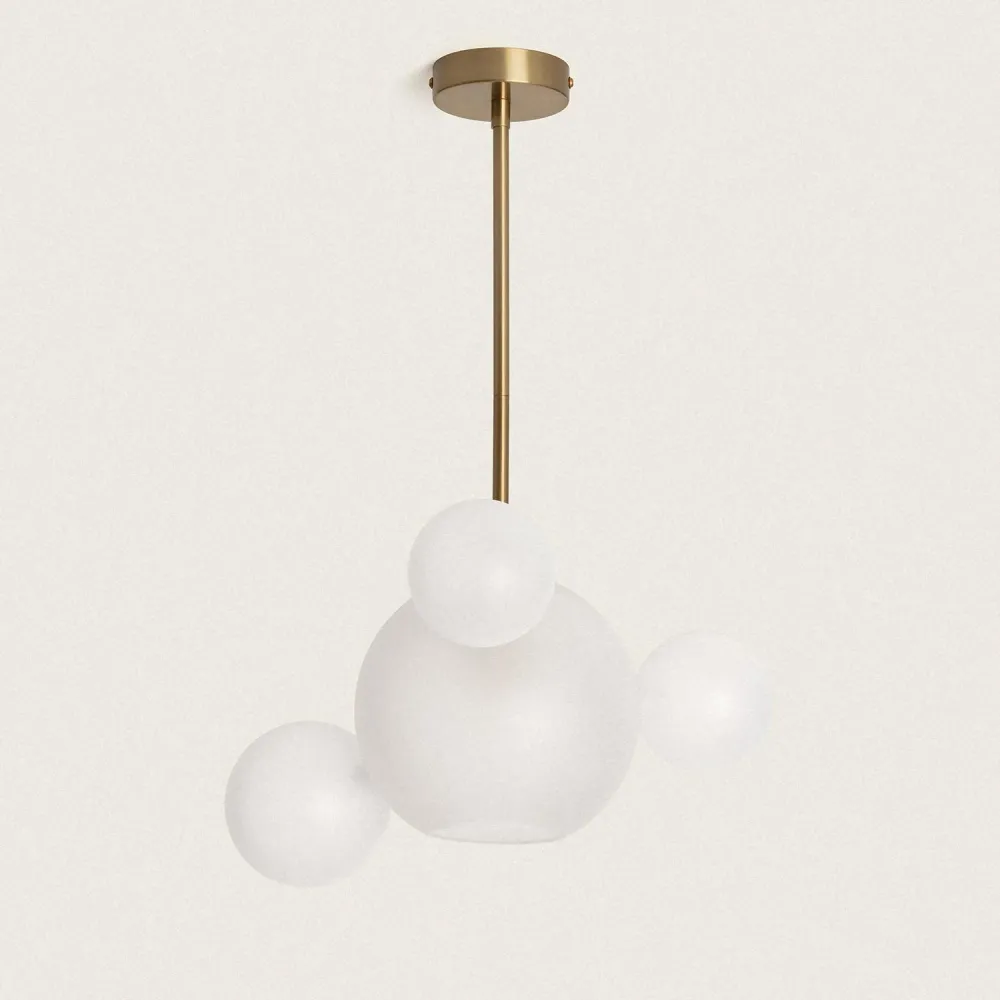 Lustre composé de métal et verre avec éclairage LED Ludmila Facile à déplacer