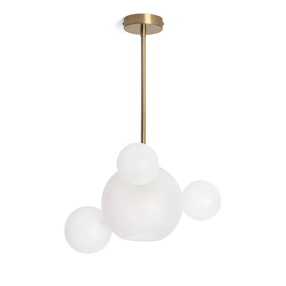 Lustre composé de métal et verre avec éclairage LED Ludmila Facile à déplacer