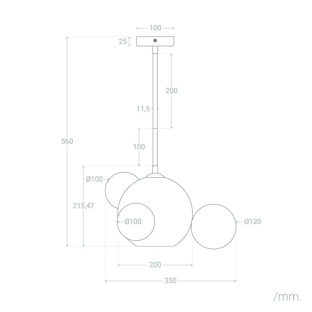 Lustre composé de métal et verre avec éclairage LED Ludmila Facile à déplacer