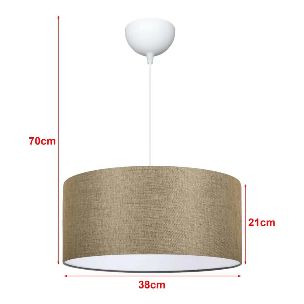 Lustre lampe lumière suspendu suspension E27 70 x 38 cm sable 03_0007596