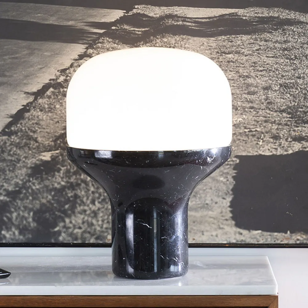 Martinelli Luce Delux lampe table 43cm marbre noir pour salles de classe