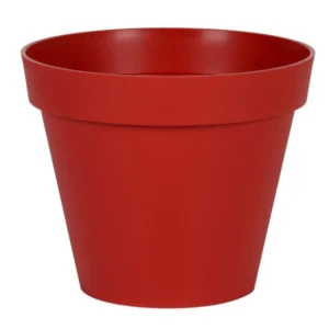 Pot de fleur rond - ø 60 x 47 cm - 76 l - rouge rubis avec tablette inclinable