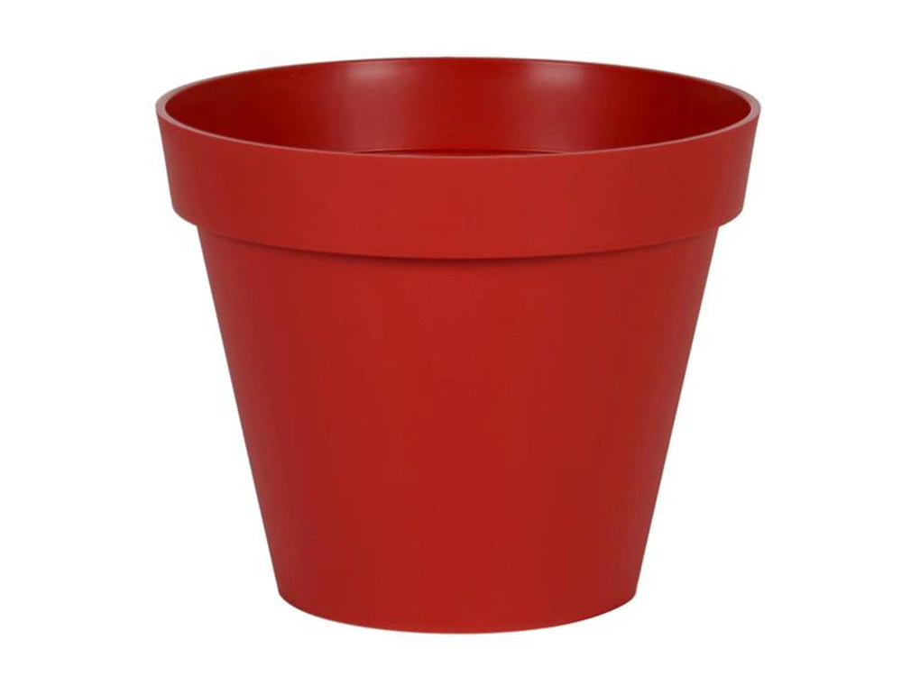 Pot de fleur rond - ø 60 x 47 cm - 76 l - rouge rubis avec tablette inclinable