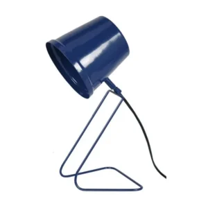 Support réglable Lampe de bureau conique bois bleu marine 38 cm.