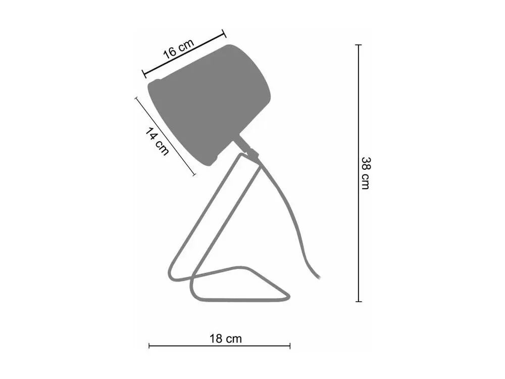 Support réglable Lampe de bureau conique bois bleu marine 38 cm.