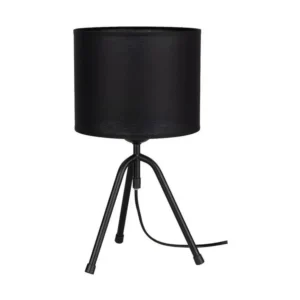 TAMI- Lampe à poser ronde abat-jour en tissu - Culot E27 - Max.60W - H 26.5 cm Couleur Blanc