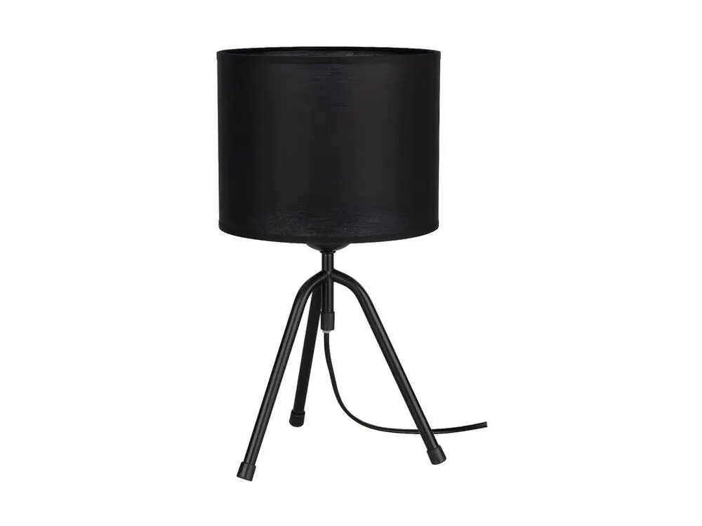TAMI- Lampe à poser ronde abat-jour en tissu - Culot E27 - Max.60W - H 26.5 cm Couleur Blanc