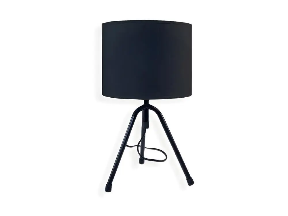 TAMI- Lampe à poser ronde abat-jour en tissu - Culot E27 - Max.60W - H 26.5 cm Couleur Blanc