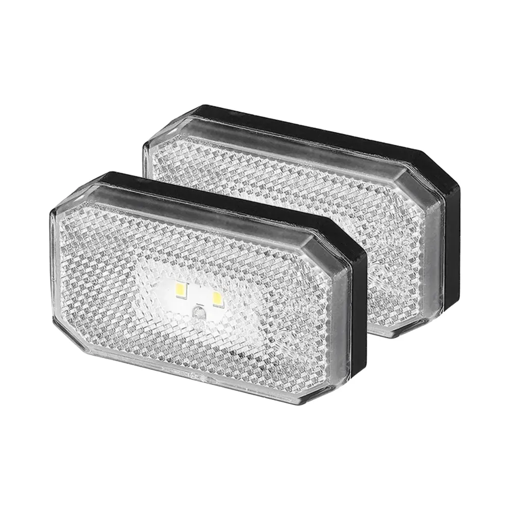 2er Set LED Seitenmarkierungsleuchte 12/24V – Weiß, 80x44 mm, wasserdicht &