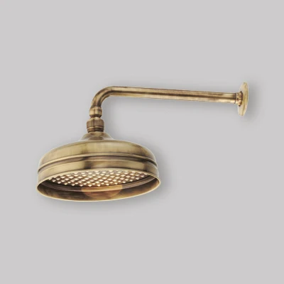 Braccio Doccia Con Soffione Ottone Bronzato 1/2" - 30 Cm- Ø 16
