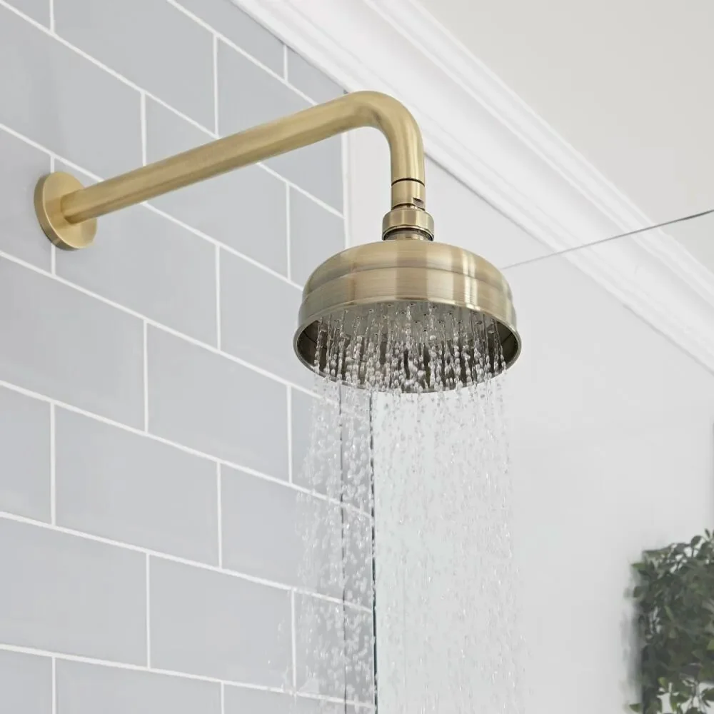 Braccio Doccia Con Soffione Ottone Bronzato 1/2" - 30 Cm- Ø 16