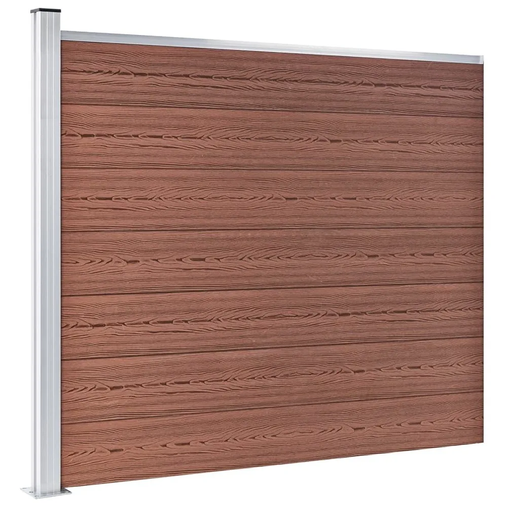 Ensemble de panneau de clôture WPC 872x146 cm Marron