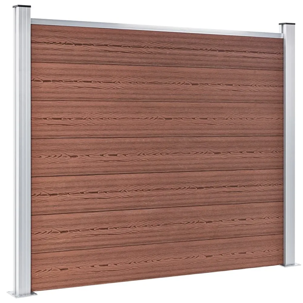 Ensemble de panneau de clôture WPC 872x146 cm Marron