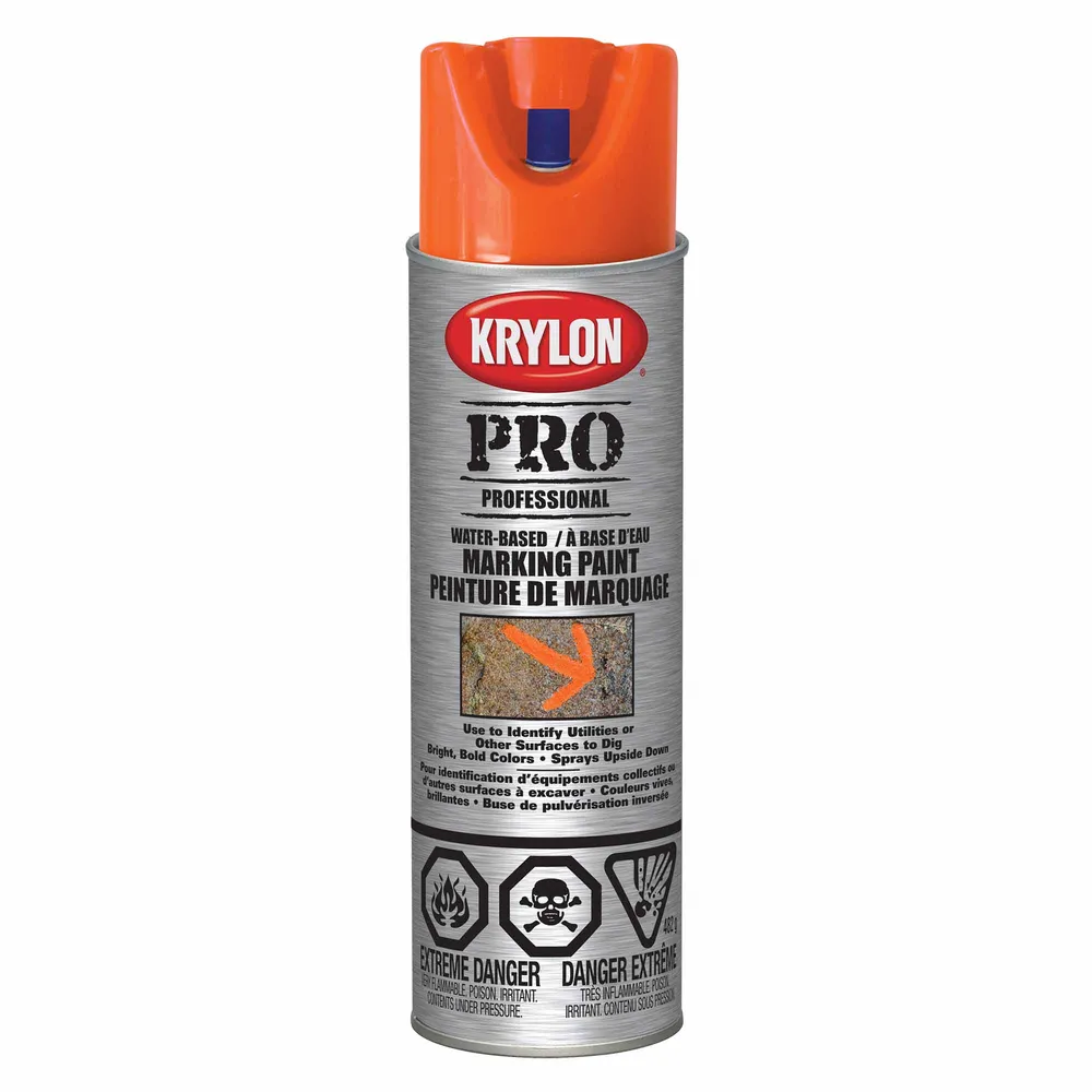Krylon érosol PRO peinture de marquage à base d'eau orange fluorescent, 482 g