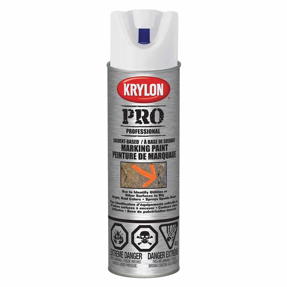 Krylon érosol PRO peinture de marquage à base de solvant blanc APWA, 482 g