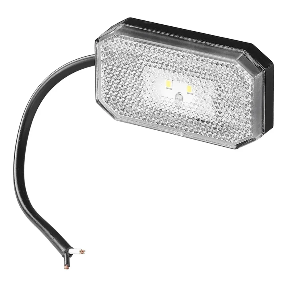LED Seitenmarkierungsleuchte 12/24V – Weiß, 80x44 mm, wasserdicht &