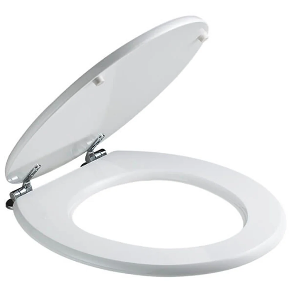 Sedile Wc Ellisse Mdf Laccato Bianco - Chiusura Normale