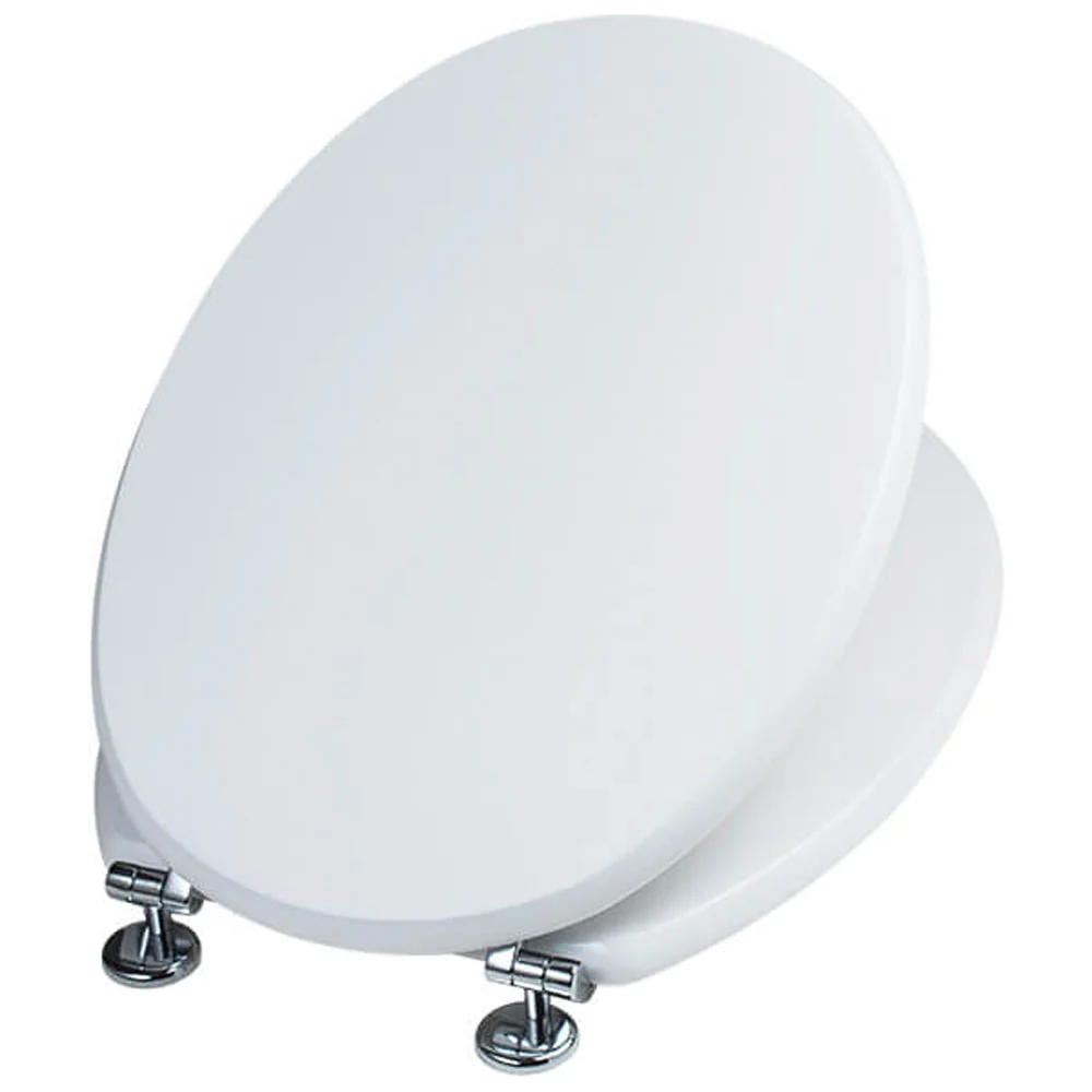 Sedile Wc Ellisse Mdf Laccato Bianco - Chiusura Normale