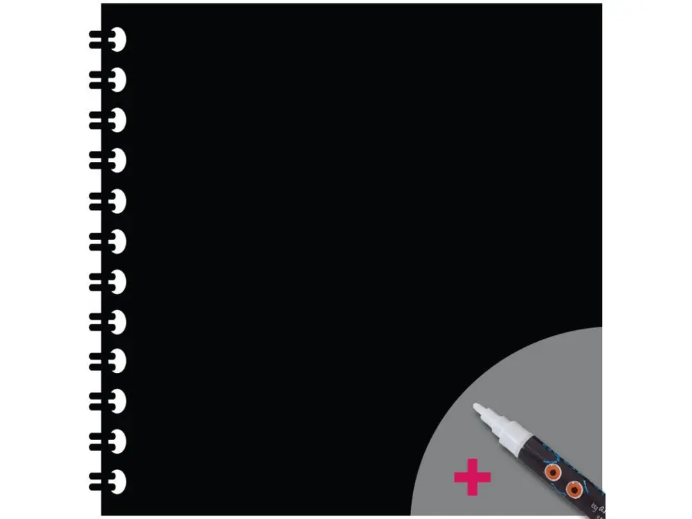 Sticker ardoise tableau noir - stickers muraux adhésif effaçable - BLOC NOTES + CRAIE LIQUIDE BLANCHE - 65x65cm