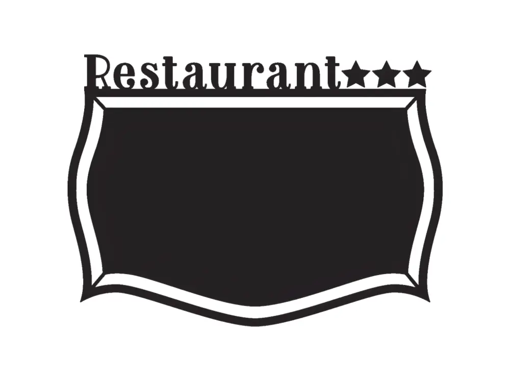 Sticker ardoise tableau noir - stickers muraux adhésif effaçable - RESTAURANT 3 ÉTOILES + CRAIE LIQUIDE BLANCHE - 105x145cm