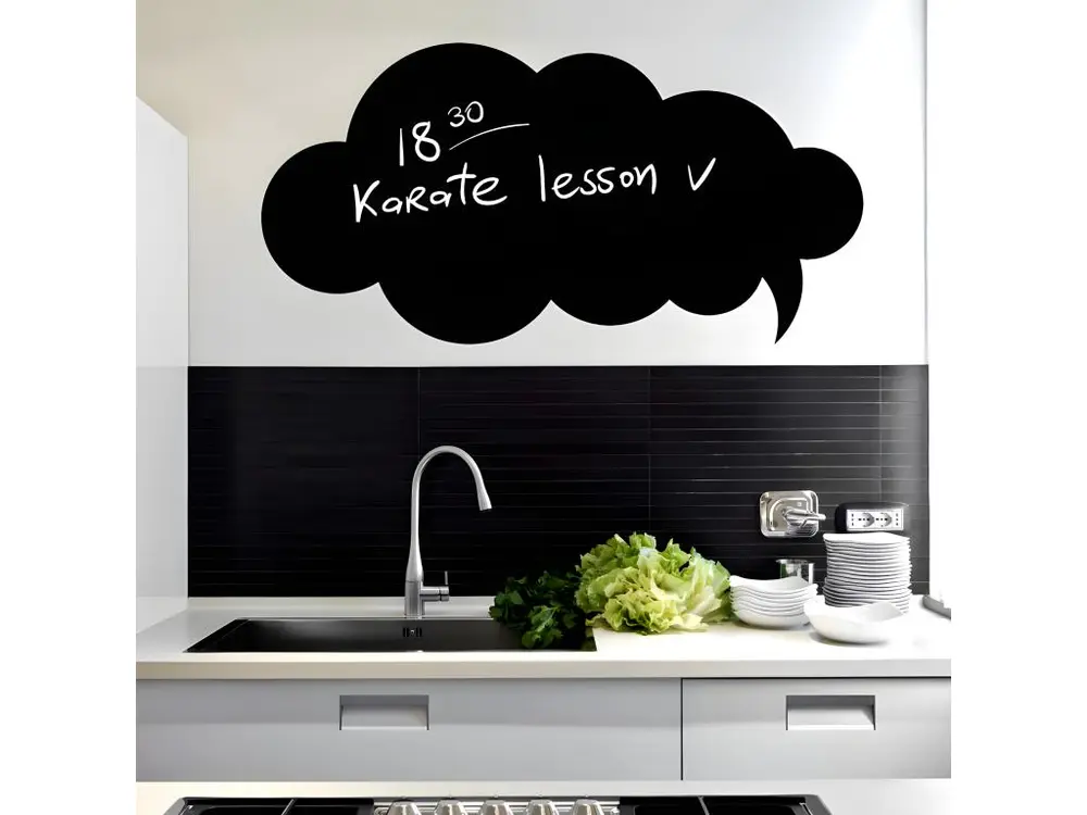 Sticker ardoise tableau noir - stickers muraux adhésif effaçable - BULLE2 - 105x210cm