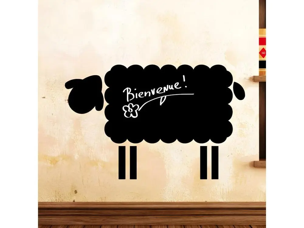 Sticker ardoise tableau noir - stickers muraux adhésif effaçable - MOUTONS 2 - 25x40cm