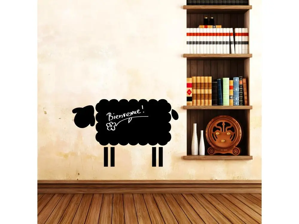 Sticker ardoise tableau noir - stickers muraux adhésif effaçable - MOUTONS 2 - 25x40cm