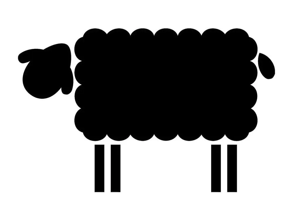 Sticker ardoise tableau noir - stickers muraux adhésif effaçable - MOUTONS 2 - 25x40cm