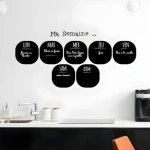 Sticker ardoise tableau noir - stickers muraux adhésif effaçable - BONNE SEMAINE ... - 45x90cm