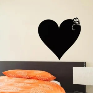 Sticker ardoise tableau noir - stickers muraux adhésif effaçable - DESIGN COEUR CONVENTIONNEL - 30x30cm