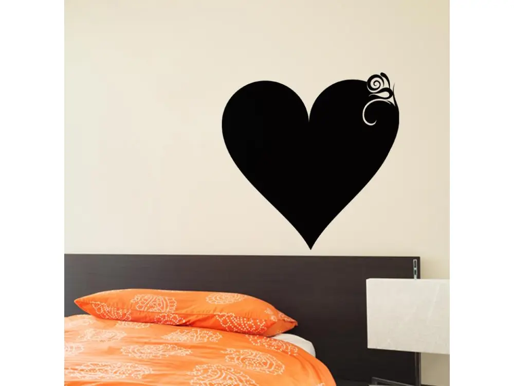 Sticker ardoise tableau noir - stickers muraux adhésif effaçable - DESIGN COEUR CONVENTIONNEL - 30x30cm