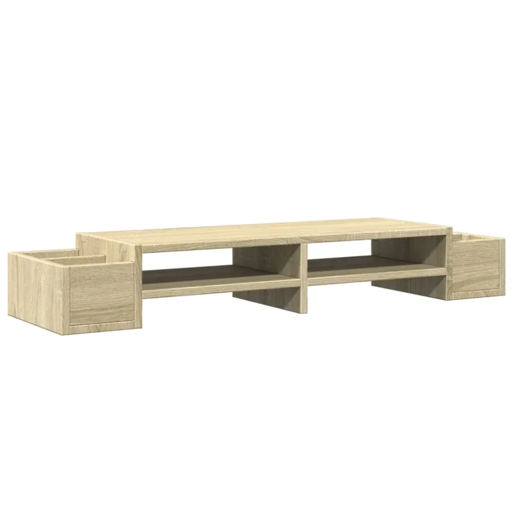 Support de moniteur table meuble bureau avec rangement sonoma bois ingénierie marron 02_0044930