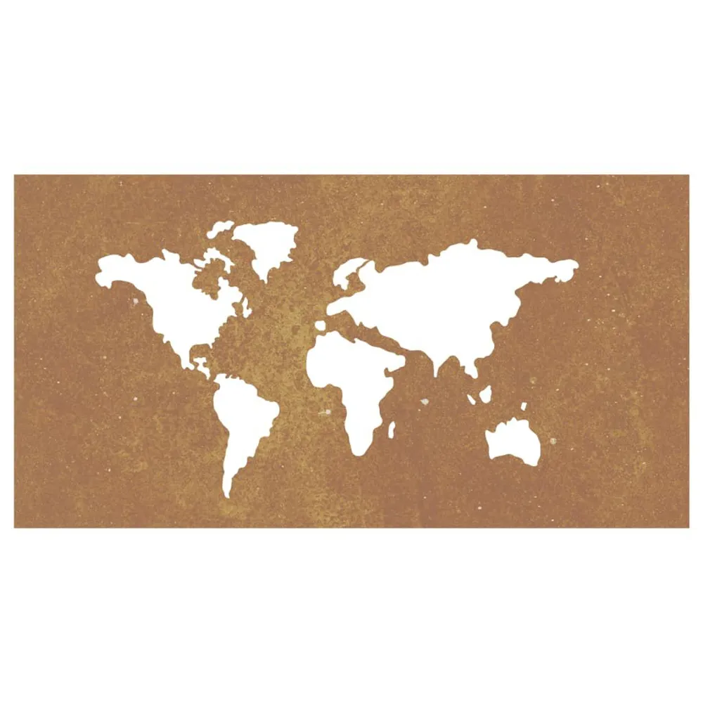 Décoration murale jardin 105x55 cm design de carte du monde